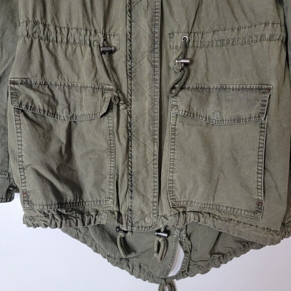 LEVI'S Hooded Roll-Tab Anorak Jacket Green Women's sz XSmall - Picture 4 of 15